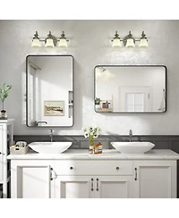 Apmir High-Strength Tempered Glass and Aluminum Alloy Framed Wall Decor Bathroom Vanity Mirror