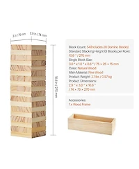 Mecale Tumbling Tower 54 Pine Wood Blocks with Storage Crate Multiple Games
