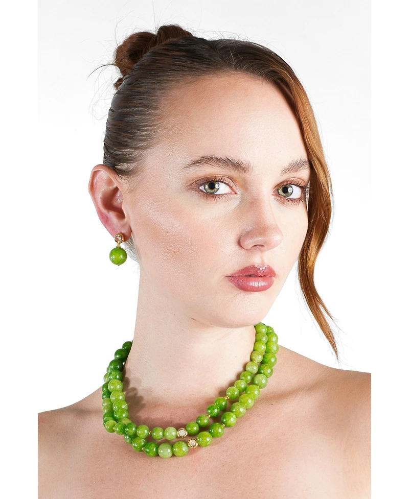 Classicharms Olivia Peridot Bead Drop Earrings