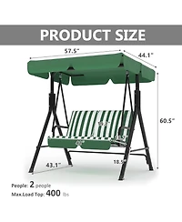 GarveeLife Outdoor Porch Swing with Adjustable Canopy