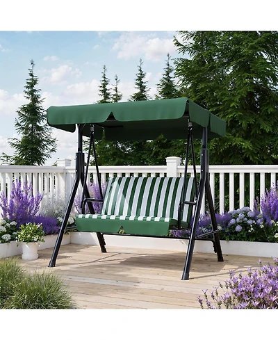 GarveeLife Outdoor Porch Swing with Adjustable Canopy