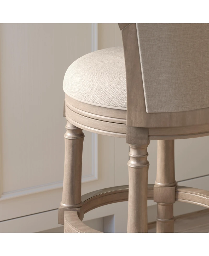 Boyel Living Classic Solid Wood Bar Stool with Mixed Upholstered Seating