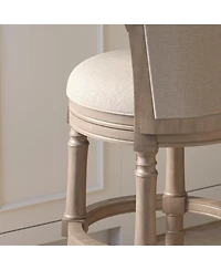 Boyel Living Classic Solid Wood Bar Stool with Mixed Upholstered Seating
