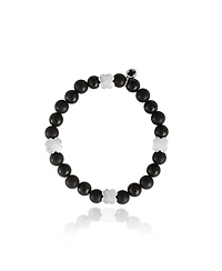 Lucky Brand Black Onyx & 4Pc Clover Beaded Elastic Bracelet