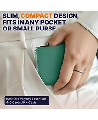 Conceal Plus Rfid Pop Up Wallet for Women - Slim Minimalist Credit Card Holder (4-6 Capacity) Aluminum Metal Case