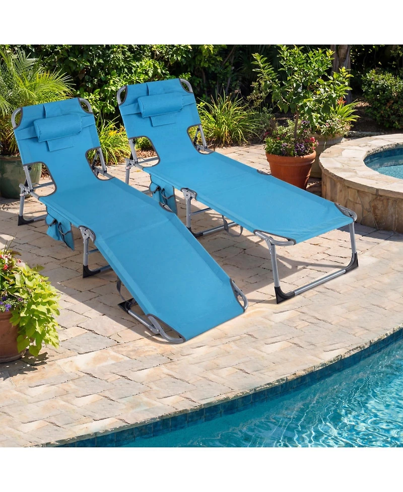 Sugift Folding Tanning Chair with Face and Arm Holes
