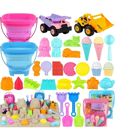Gnuadz 36-piece Beach Sand Bucket Castle Building Kit Shovel Toys
