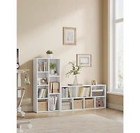 Slickblue Modern Bookshelf with 7 Cube Compartments Storage Shelf