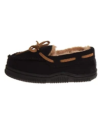 Beverly Hills Polo Club Big Boys Moccasins Slippers Classic Fuzzy Lining Cozy Indoor/Outdoor Sole SlipOn Comfort (Little / Kid)