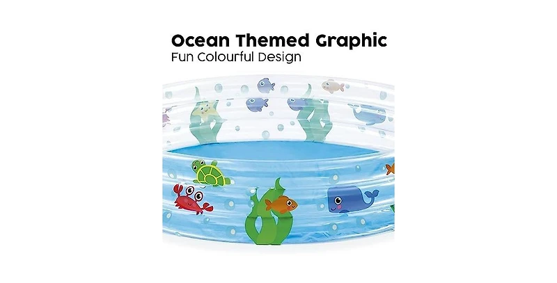 Gnuadz Themed Inflatable Kiddie Pool Ocean Design Easy Setup