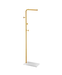 Sugift Coat Rack Freestanding with Quartz Stone Base and 3 Round Hooks for Entryway