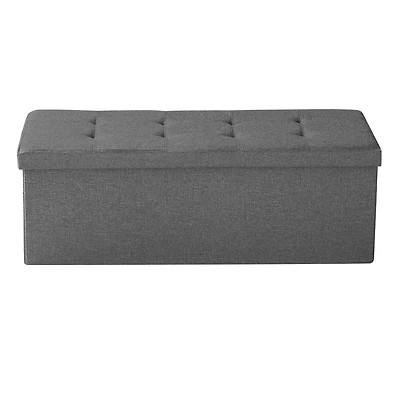 Sugift Foldable Storage Ottoman Bench End of Bed with Side Bags