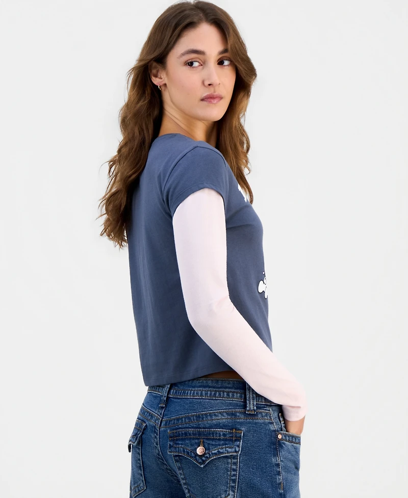 Grayson Threads, The Label Juniors' Kuromi Long-Sleeve Layered-Look Top