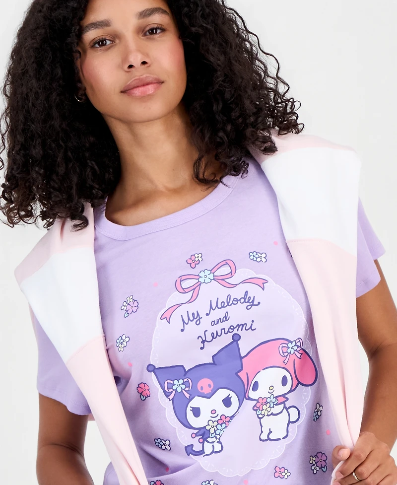 Sanrio Juniors' Kuromi My Melody Graphic T-Shirt