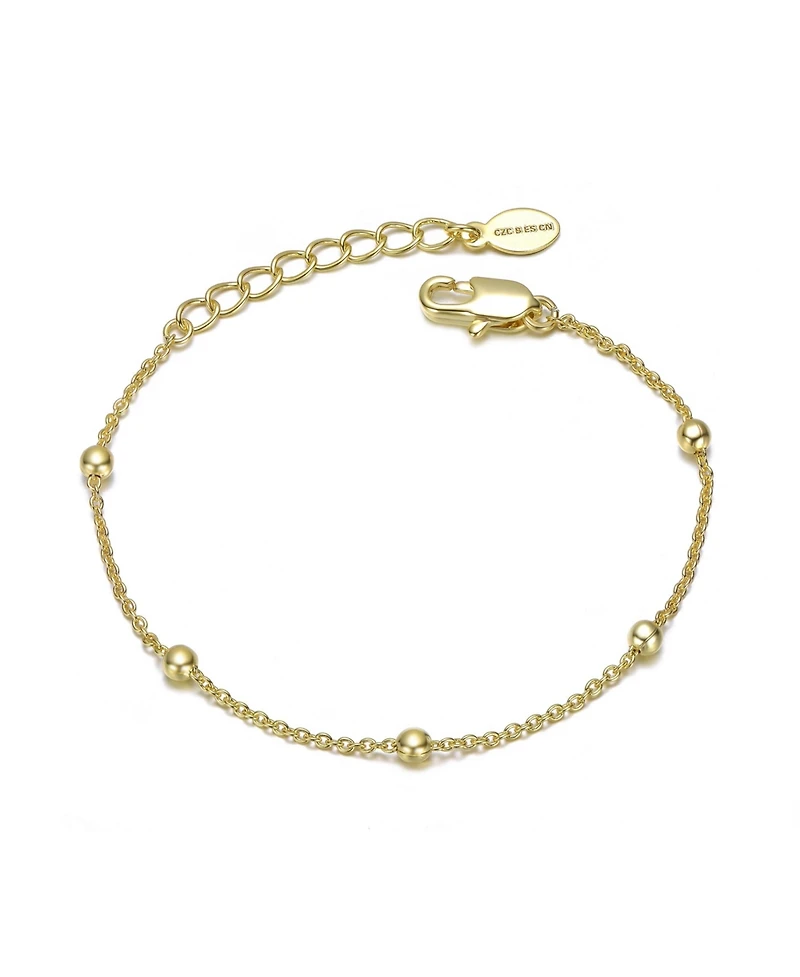 GiGiGirl 14K Gold Plated Station Bracelet 2-Piece Set