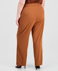 Anne Klein Essentials Plus High Rise Straight Leg Pants