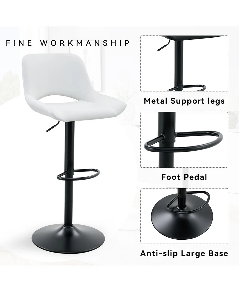 Rainsken Swivel Bar Stools Set of 2, with Linen Fabric Cushion, Metal Leg Kitchen Island Chairs, Holds Up to 250 lbs, for Restaurant, Dining Room