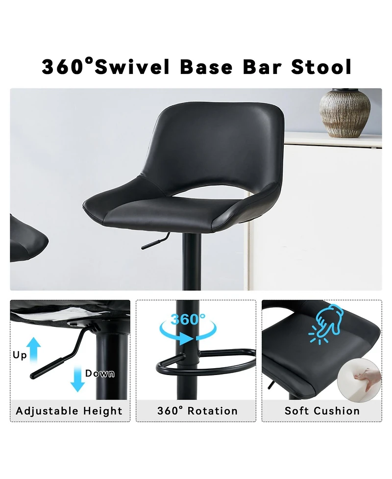 Rainsken Swivel Bar Stools Set of 2, with Linen Fabric Cushion, Metal Leg Kitchen Island Chairs, Holds Up to 250 lbs, for Restaurant, Dining Room