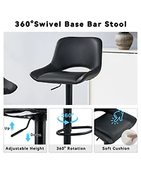 Rainsken Swivel Bar Stools Set of 2, with Linen Fabric Cushion, Metal Leg Kitchen Island Chairs, Holds Up to 250 lbs, for Restaurant, Dining Room