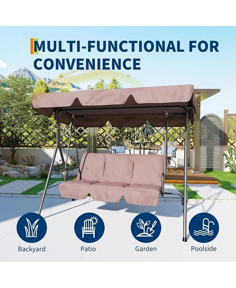 GarveeLife Outdoor Porch Swing with Adjustable Canopy
