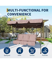 GarveeLife Outdoor Porch Swing with Adjustable Canopy