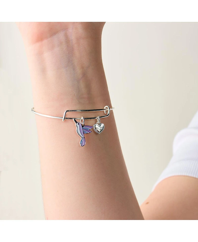 Alex and Ani Joy Hummingbird Duo Charm Bangle Bracelet