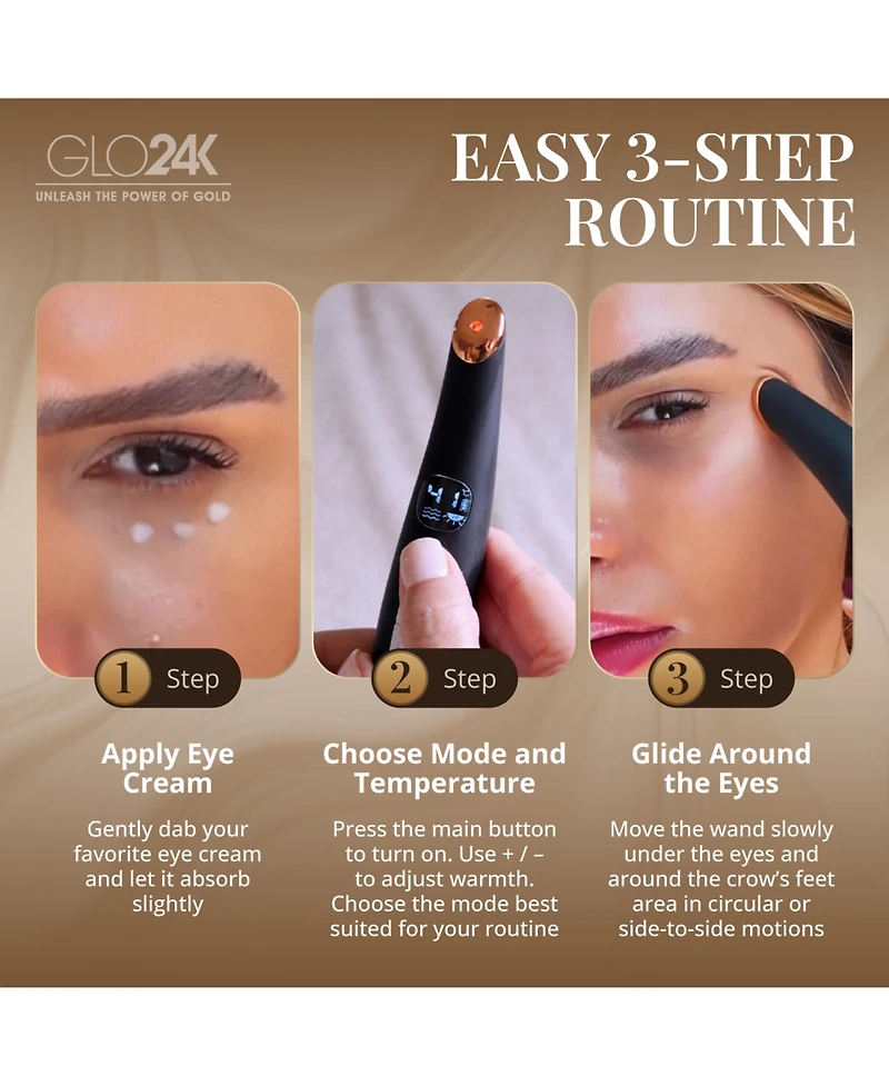 GLO24K Triple Action Eye Care Therapy Wand 1pc
