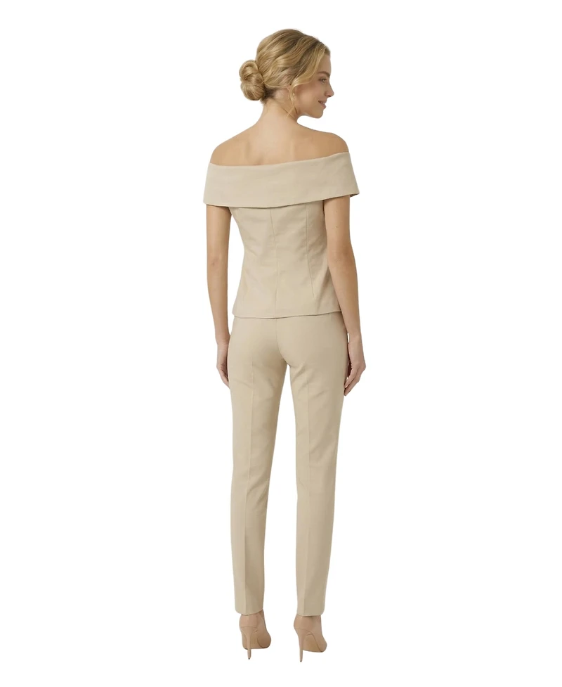 Modenaire Women's Off-The-Shoulder Foldover-Collar Top