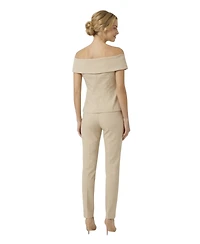 Modenaire Women's Off-The-Shoulder Foldover-Collar Top
