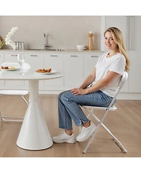 Gouun Plastic Folding Chairs Pack of 4 with Metal Frame, 350 lb Capacity Each