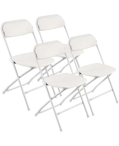 Gouun Plastic Folding Chairs Pack of 4 with Metal Frame, 350 lb Capacity Each