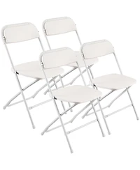 Gouun Plastic Folding Chairs Pack of 4 with Metal Frame, 350 lb Capacity Each