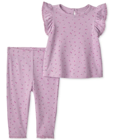 Carter's Baby Girls' Cherry Short-Sleeve Top and Pant 2-Piece Set