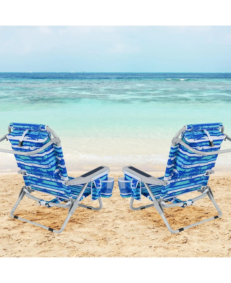 Gouun Low-Profile Beach Chair with Adjustable Backrest