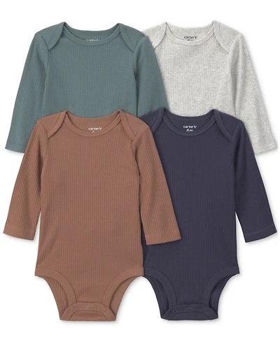 Carter's Baby Boys' Long-Sleeve Bodysuits, 4-Pack