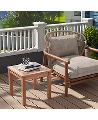 Gymax Outdoor Adirondack Side Table Square End Table Slatted Tabletop