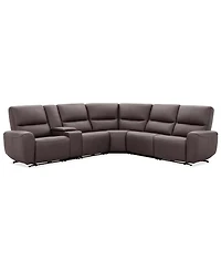 Symond 6-Piece Leather 2 Power Motion Sectional Sofa