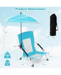 Gouun Foldable Beach Sand Chair with Padded Pillow