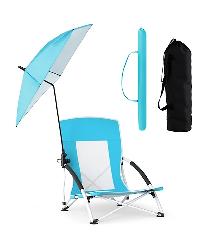 Gouun Foldable Beach Sand Chair with Padded Pillow