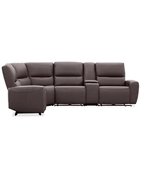 Symond 5-Piece Leather 3 Power Motion Sectional Sofa
