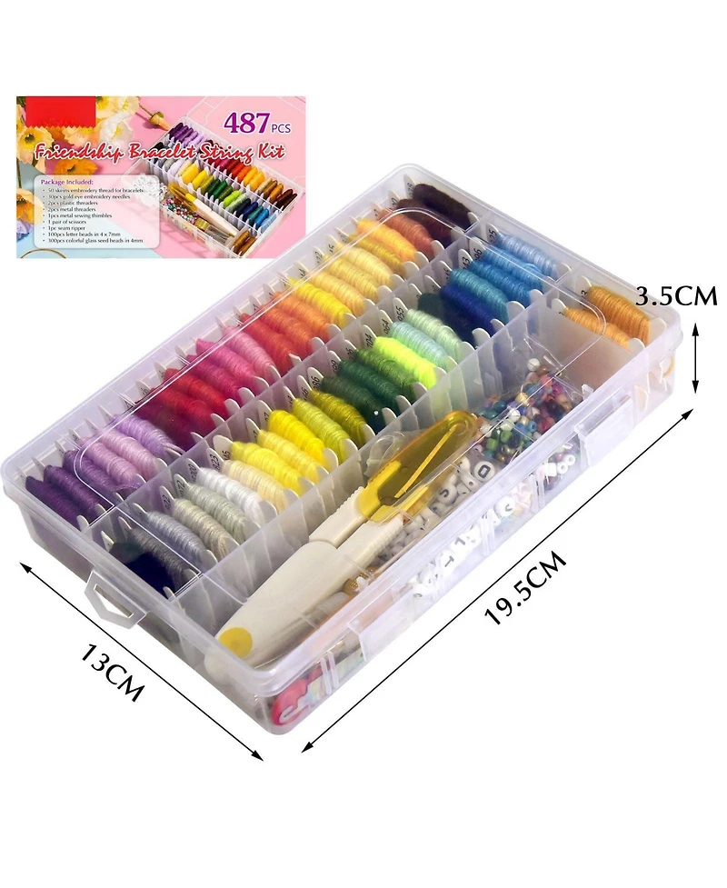 Gnuadz 400plus pieces Friendship Bracelet Kit Embroidery Floss Beads Tools