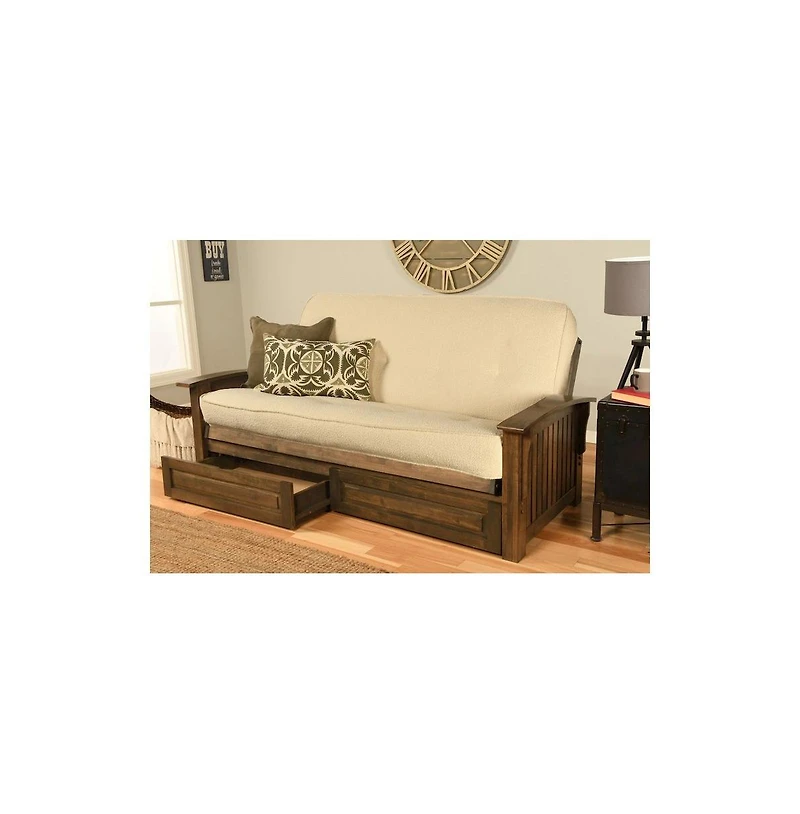 Kodiak Washington Convertible Futon Sofa Bed with Storage Drawer