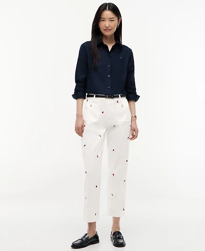 Tommy Hilfiger Women's Patch Pocket Printed Chinos Pants