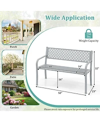 Gouun Steel Frame Patio Bench with Wide Seat