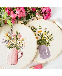 Gnuadz Embroidery Kit Floral Pitcher Sunflower Wildflower Set