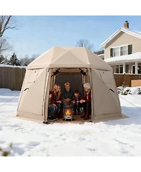 Gouun Pop Up 13-Sided Spherical Gazebo Screen Tent 12x12 ft with Removable Top and Carry Bag