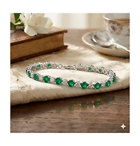 Simona Radiant Alternating Round Color and Clear Cz Tennis Bracelet