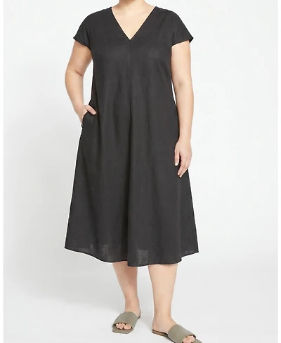 Universal Standard Plus Louvre Bow Back Linen Dress