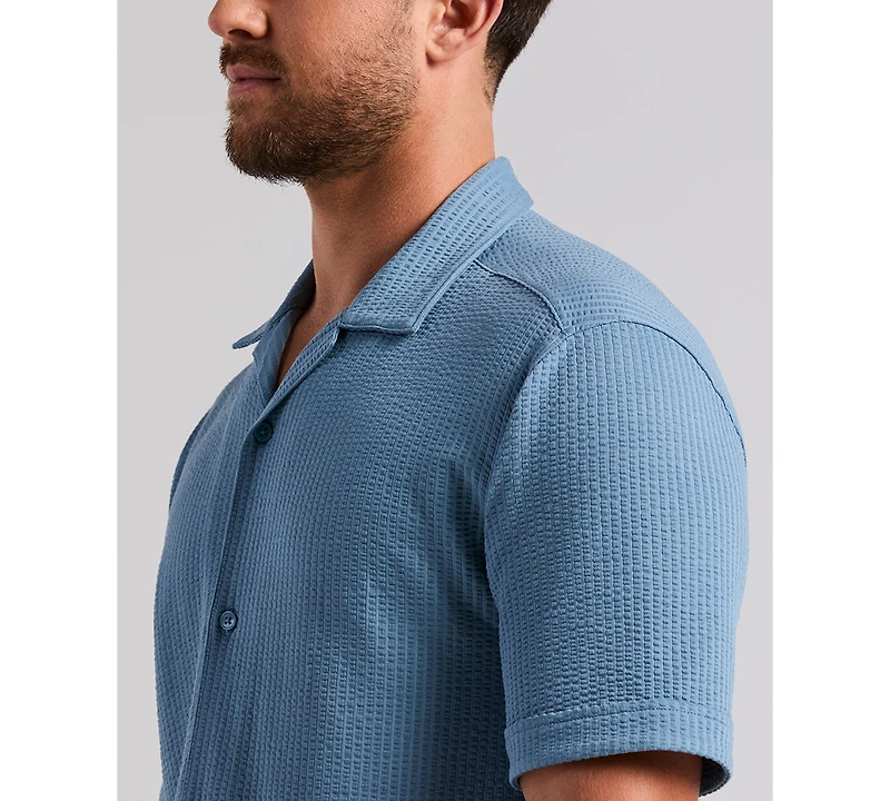Cubavera Men's Short-Sleeve Seersucker Knit Shirt