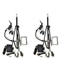 Bescor Grip-182KB Gripper Gooseneck 2-Light Kit, Includes Fp-180 Dimmable Led Lights, Gooseneck Arms, Gripper Clamps, Ac-180 Power Supply